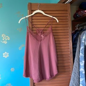 Pink lace tank